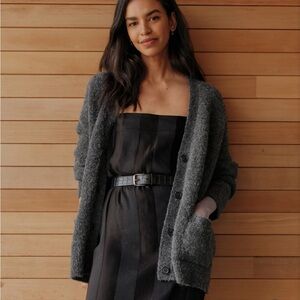 Jenni kayne boucle cocoon cardigan in grey size xs